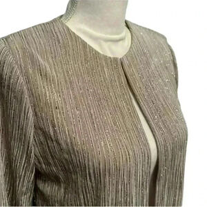 NWT Alex Evenings Shimmering Metallic Jacket with Top Closure Women Petite Small